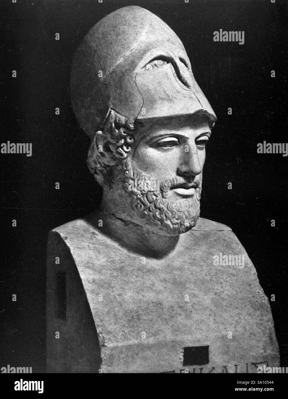 Politico greco Pericle, busto di marmo Foto Stock