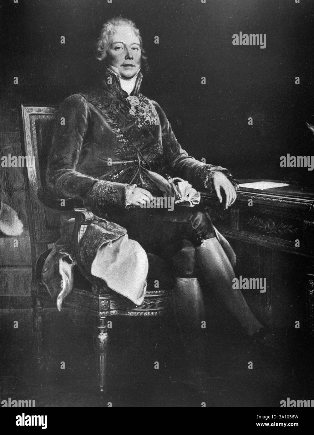 Statista e diplomatico francese Charles-Maurice de Talleyrand-Périgord, pittura, anni '1700 Foto Stock