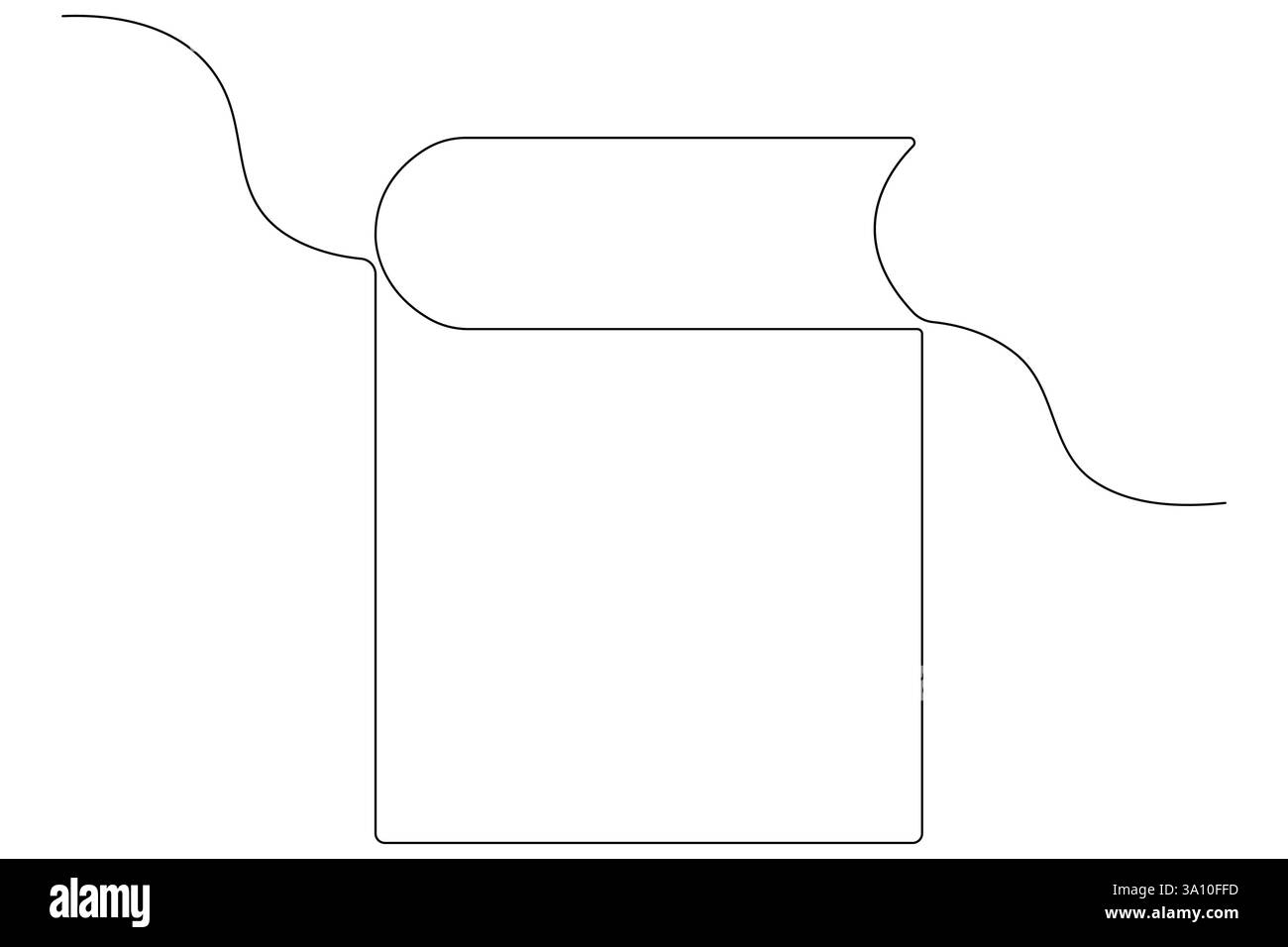 Un disegno continuo di grafica vettoriale del contorno del libro Illustrazione Vettoriale
