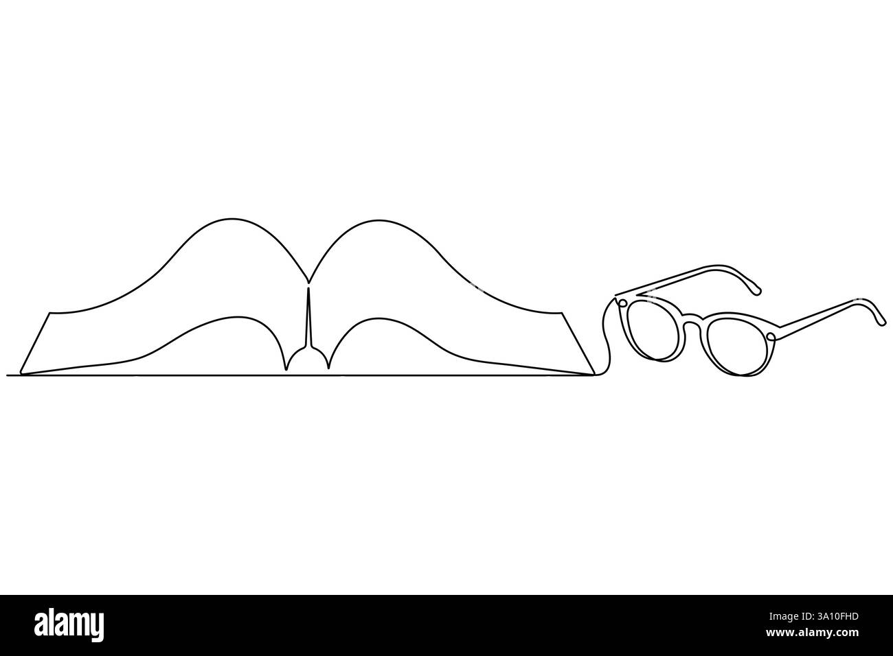 Un disegno continuo di grafica vettoriale del contorno del libro Illustrazione Vettoriale