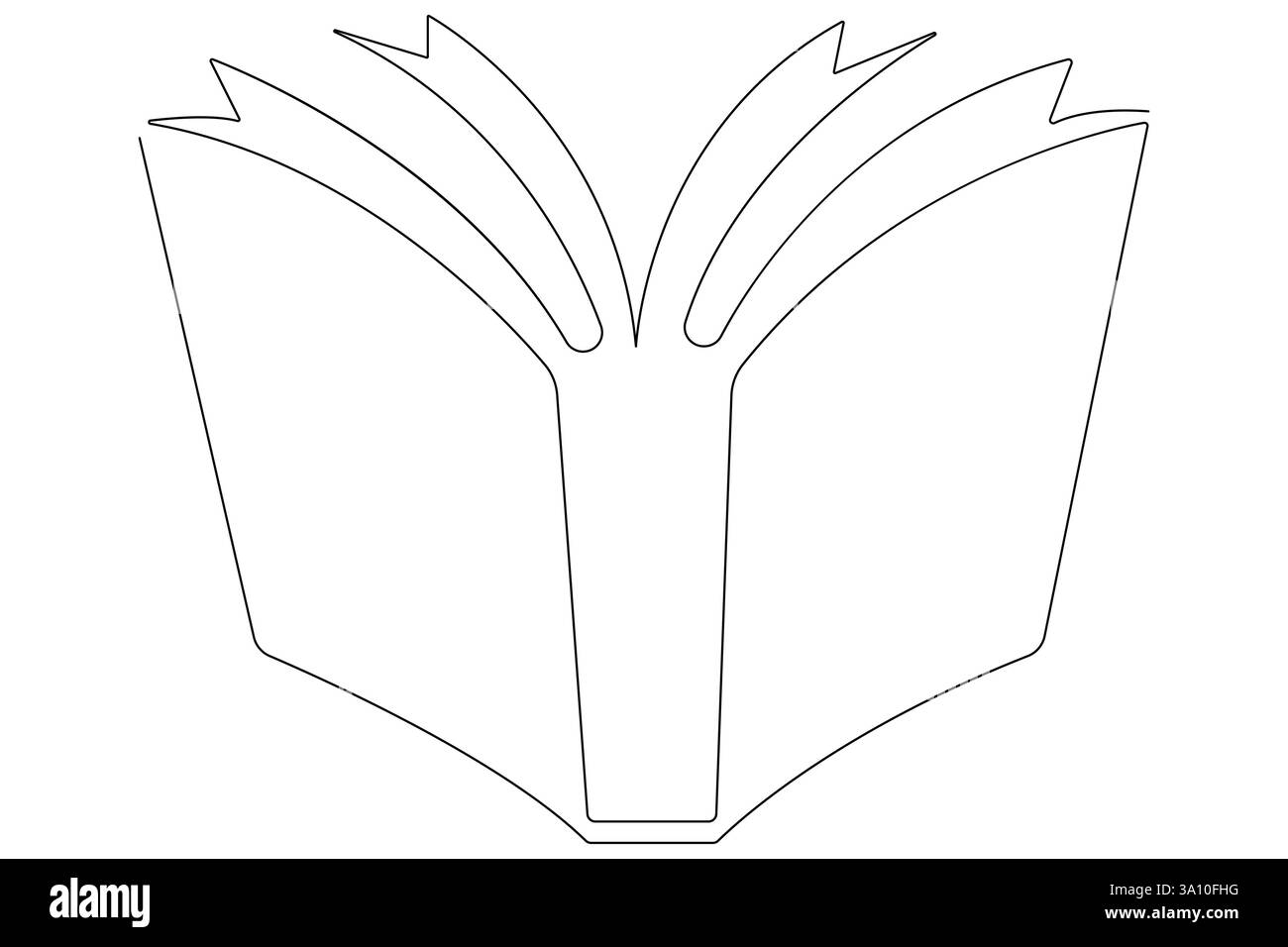 Un disegno continuo di grafica vettoriale del contorno del libro Illustrazione Vettoriale