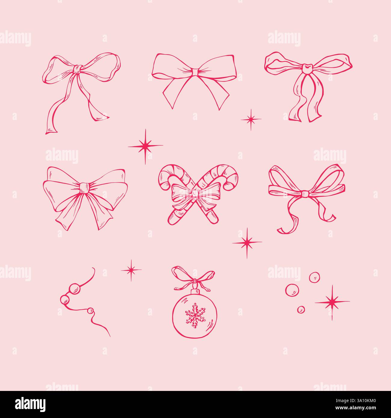 set di disegni vettoriali di archi fatti a mano Illustrazione Vettoriale