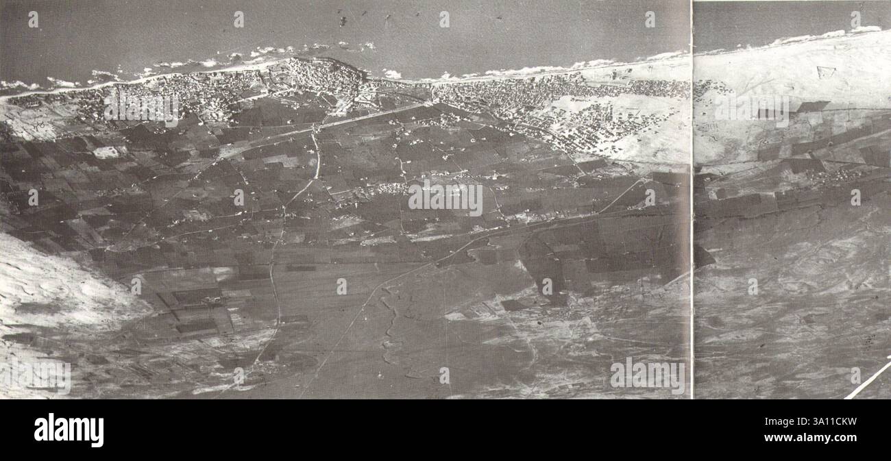 Fotografia aerea di Jaffa e Tel Aviv 1917 fotografata dall'Aeronautica militare tedesca a sostegno dell'Impero turco ottomano in Palestina durante la prima guerra mondiale Foto Stock
