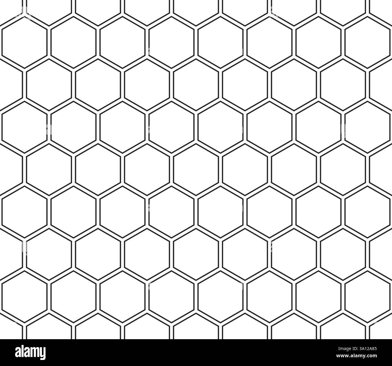 Ripetizione di forme geometriche. Modello a mosaico esagonale. Celle esagonali. Illustrazione vettoriale continua. Illustrazione Vettoriale