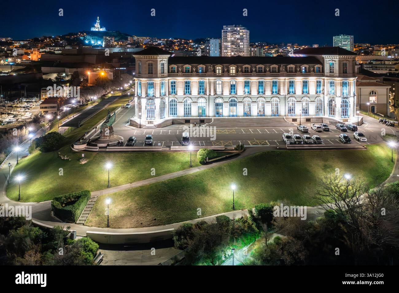 Francia, Bouches-du-Rhône (13), Marsiglia, Palais du Pharo (vista aerea) Foto Stock