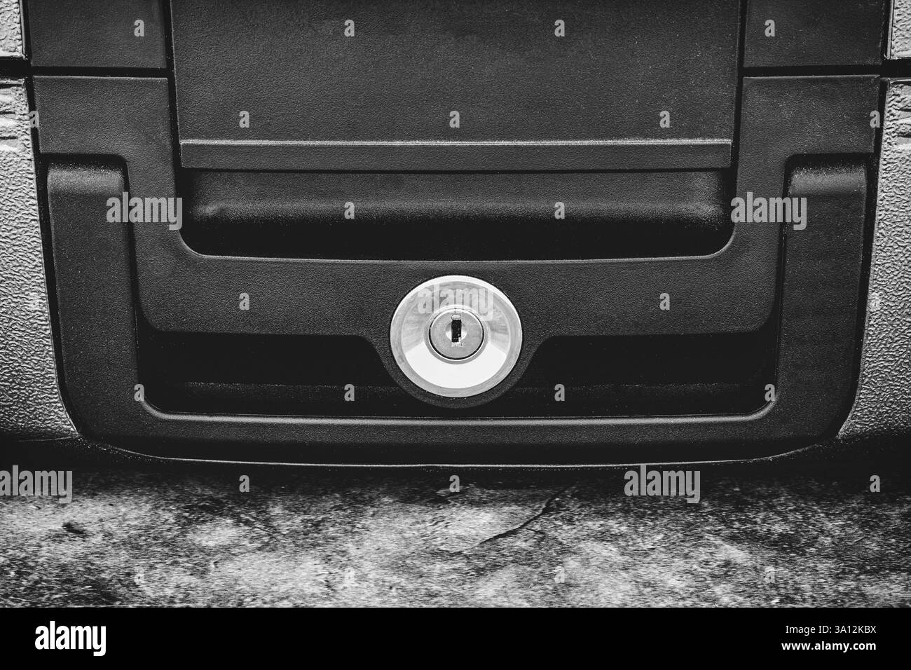 Dettaglio serratura cassaforte ignifuga Foto Stock