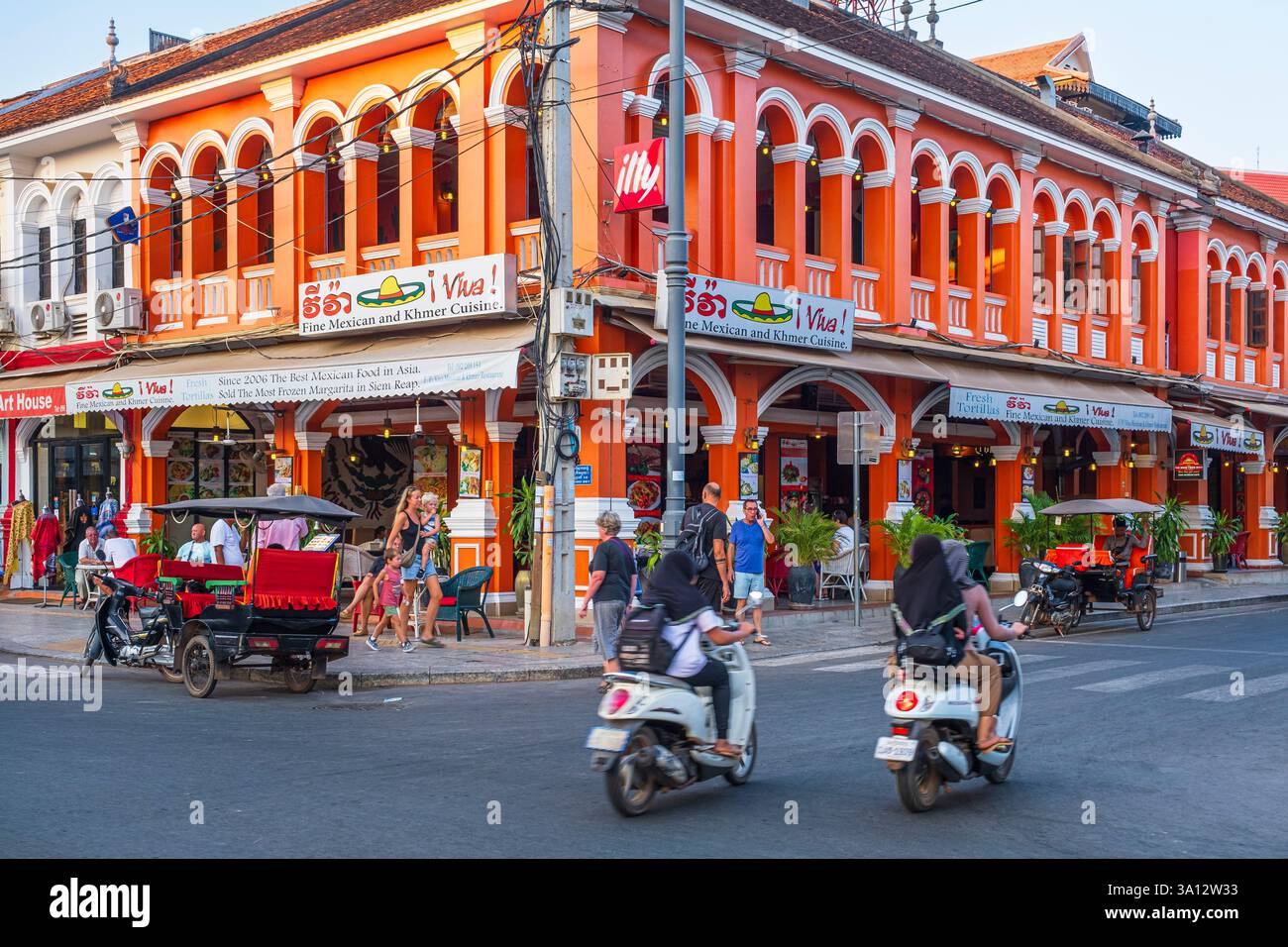 Cambogia, Siem Reap, architettura coloniale Foto Stock