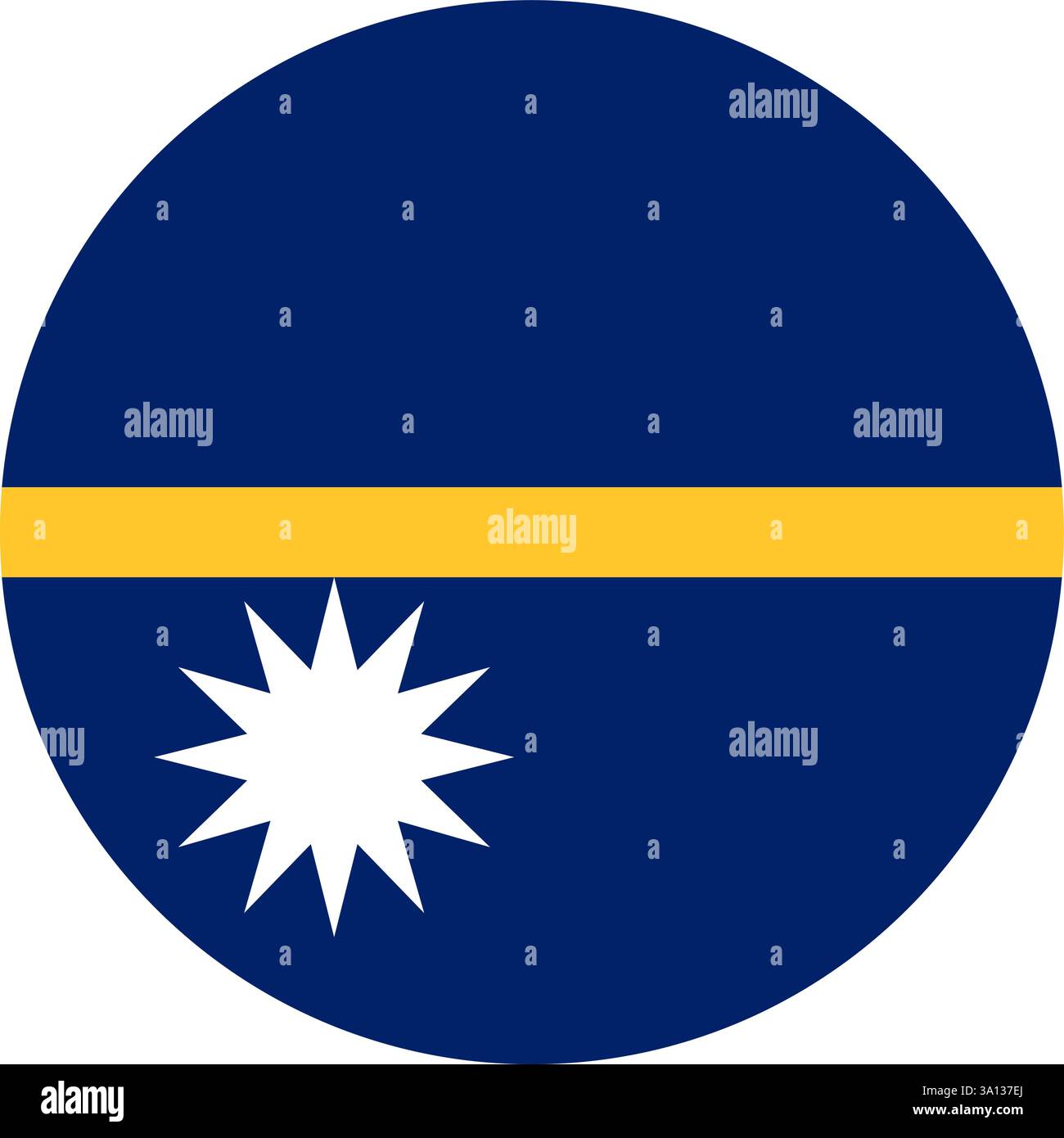 Bandiera di Nauru forma rotonda, simbolo nazionale Illustrazione Vettoriale