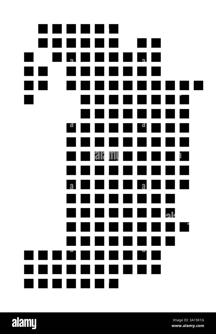 Mappa simbolo della città di Boynton Beach (Florida) che mostra la città con un motivo di poche piazze nere Foto Stock