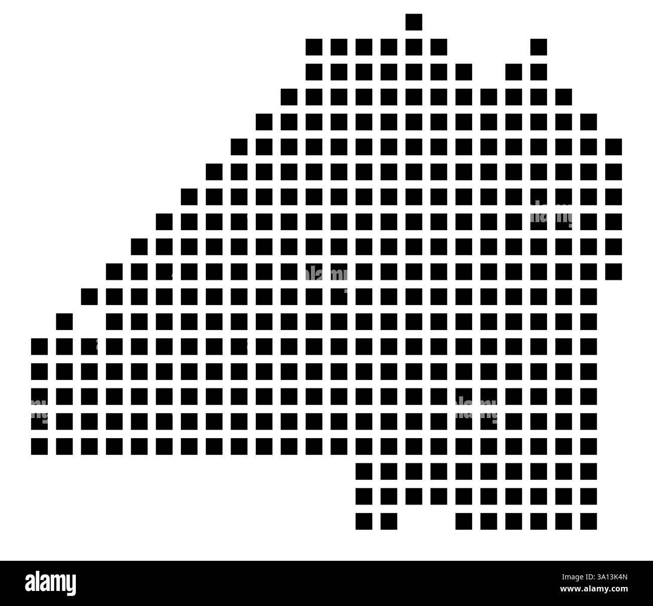 Mappa simbolo della città di Jacksonville (Florida) che mostra la città con un motivo di pochi quadrati neri Foto Stock