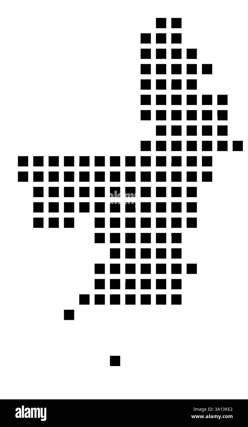 Mappa simbolo della città di San Pietroburgo (Florida) che mostra la città con un motivo di poche piazze nere Foto Stock