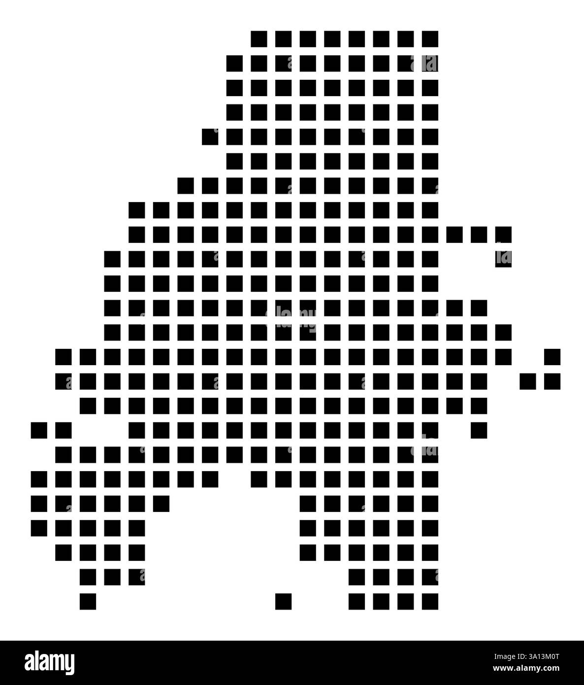 Mappa simbolo della città di Atlanta (Georgia) che mostra la città con un motivo di poche piazze nere Foto Stock