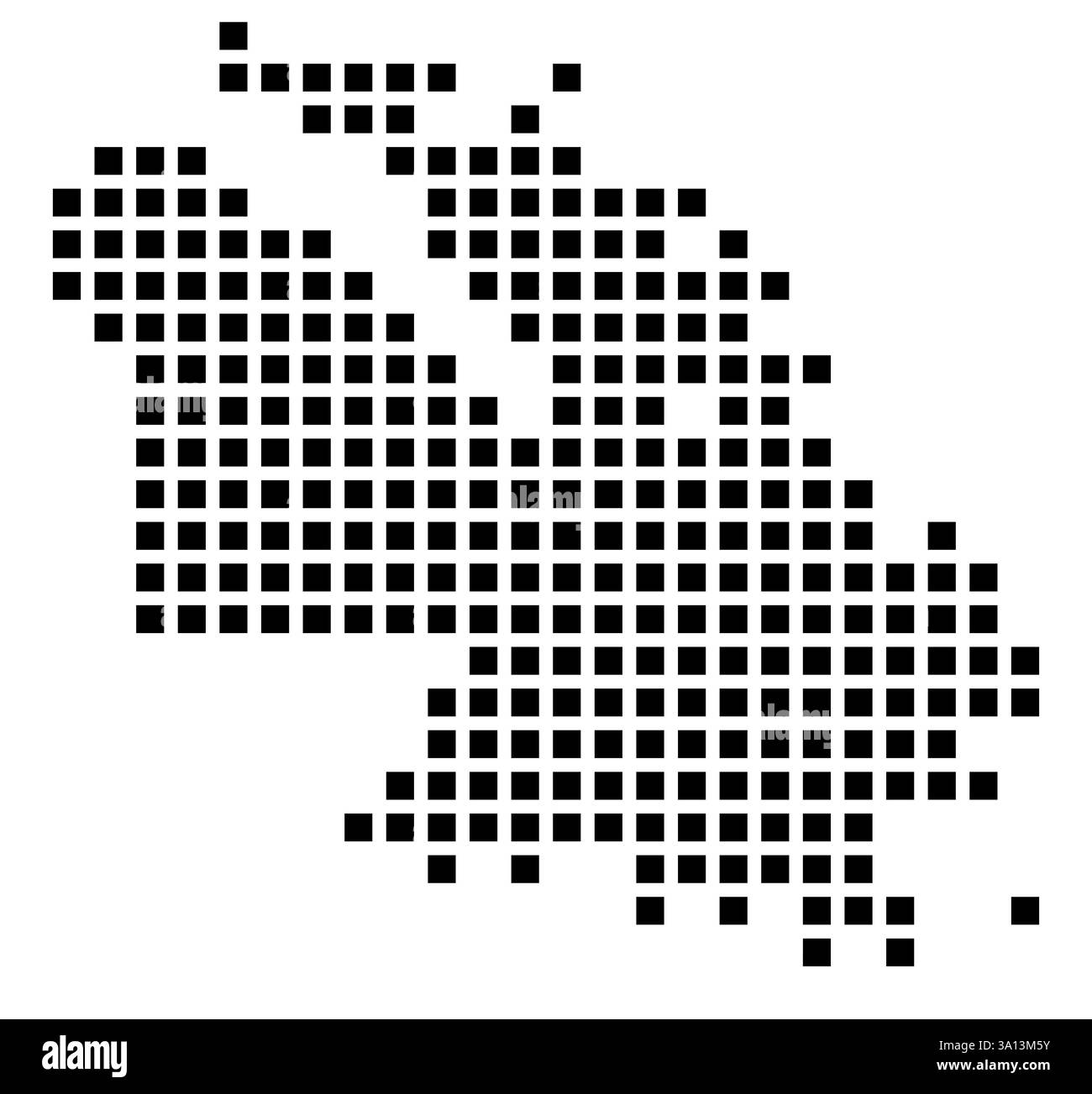 Mappa simbolo di Boise City (Idaho) che mostra la città con un motivo di poche piazze nere Foto Stock