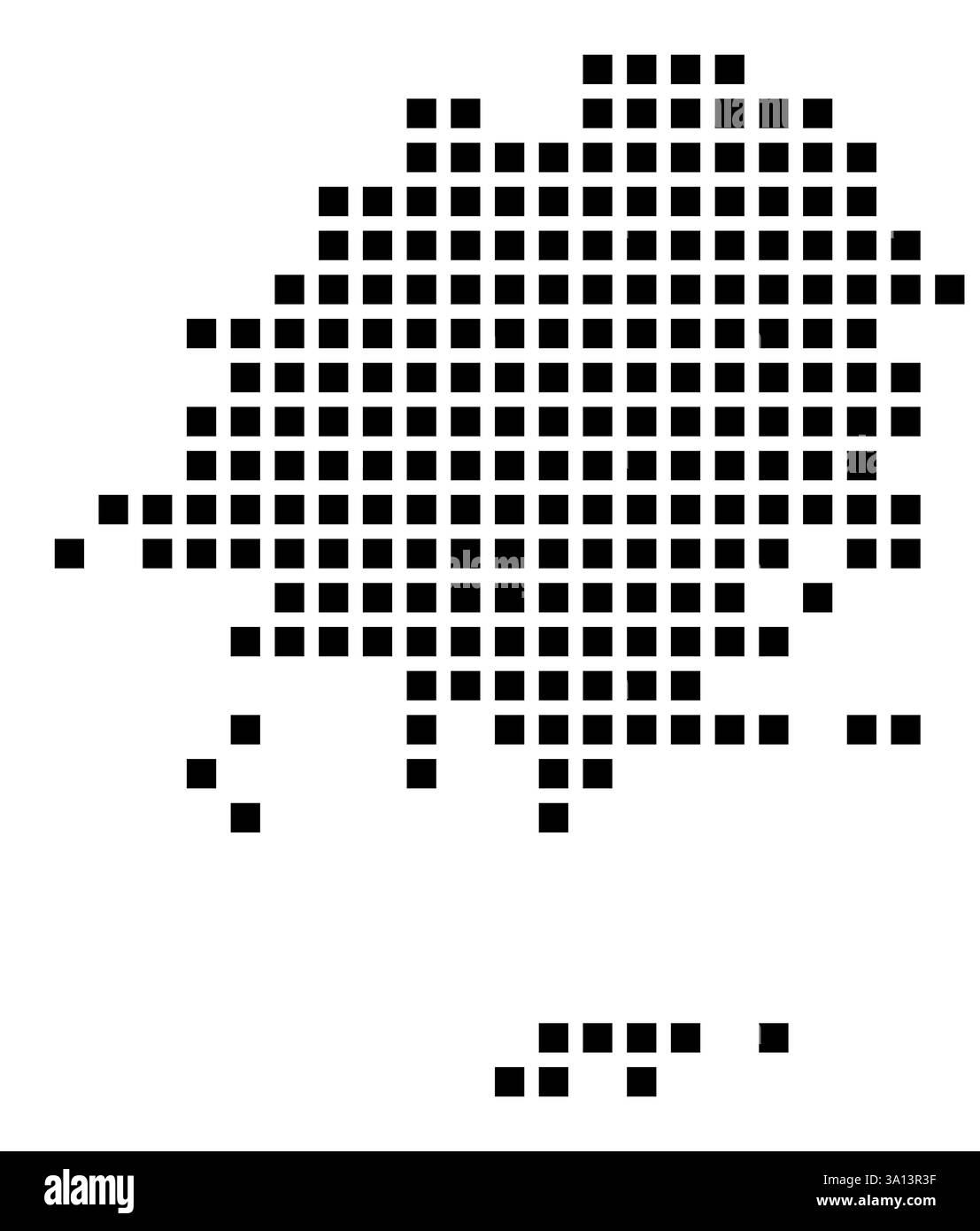 Mappa simbolo della città di Topeka (Kansas) che mostra la città con un motivo di poche piazze nere Foto Stock