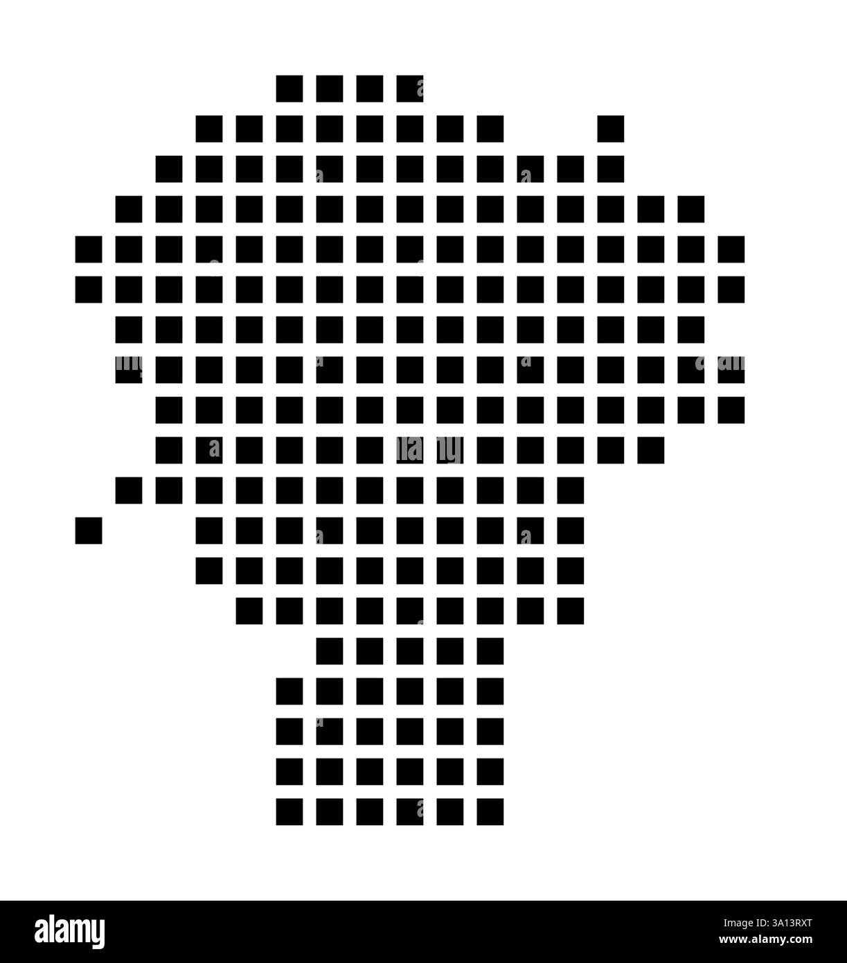 Mappa simbolo della città di Siracusa (New York) che mostra la città con un motivo di pochi quadrati neri Foto Stock