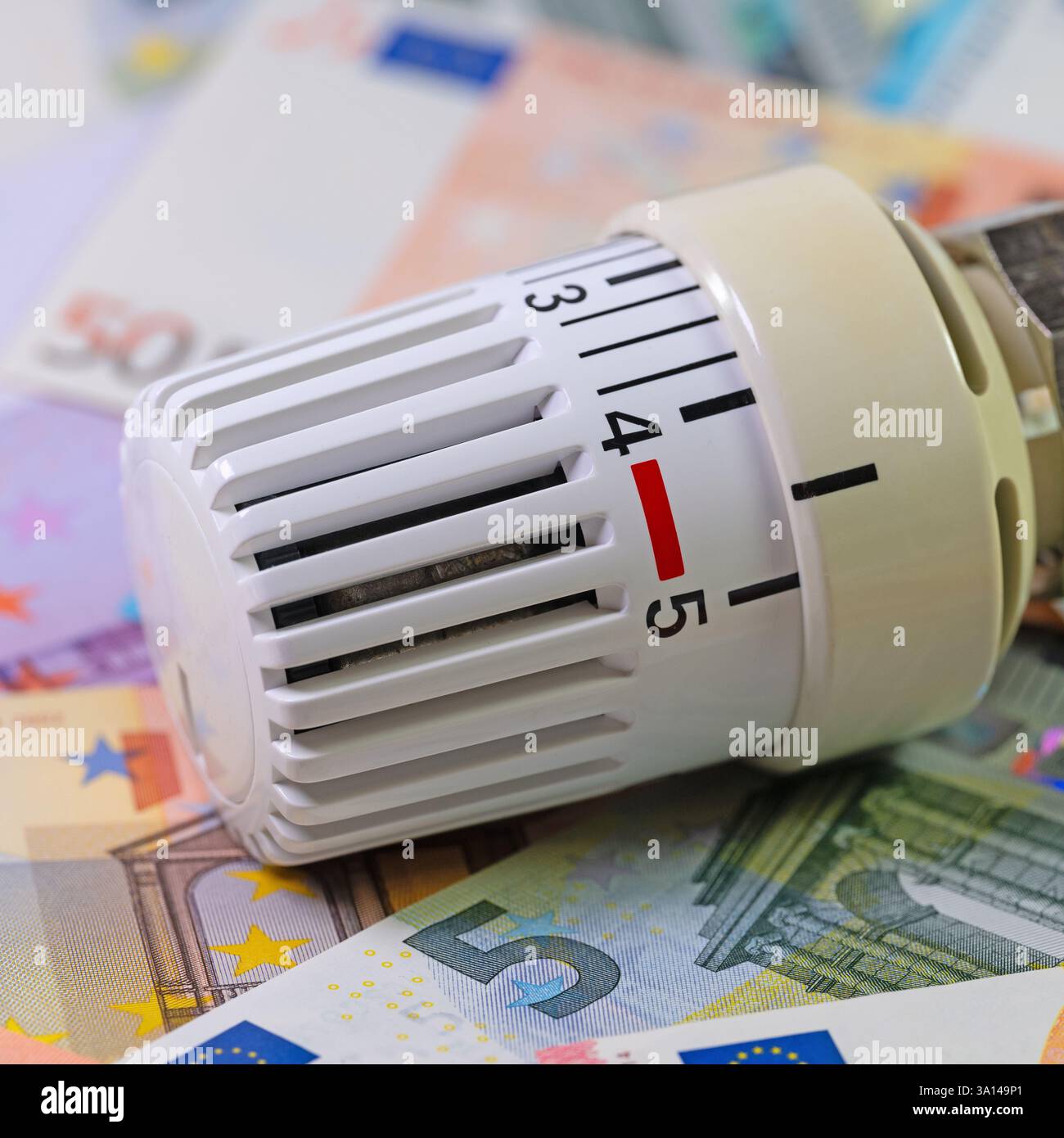 Costi di riscaldamento in una rappresentazione simbolica Foto Stock
