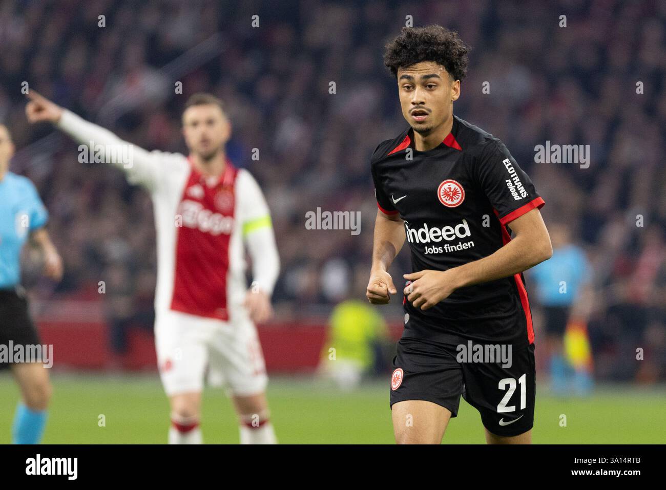 Nathaniel Brown (Eintracht Frankfurt, 21) UEFA Europa League: AJAX Amsterdam - Eintracht Frankfurt; Johan Cruijff Arena, Amsterdam; 06.03.2025 Foto Stock