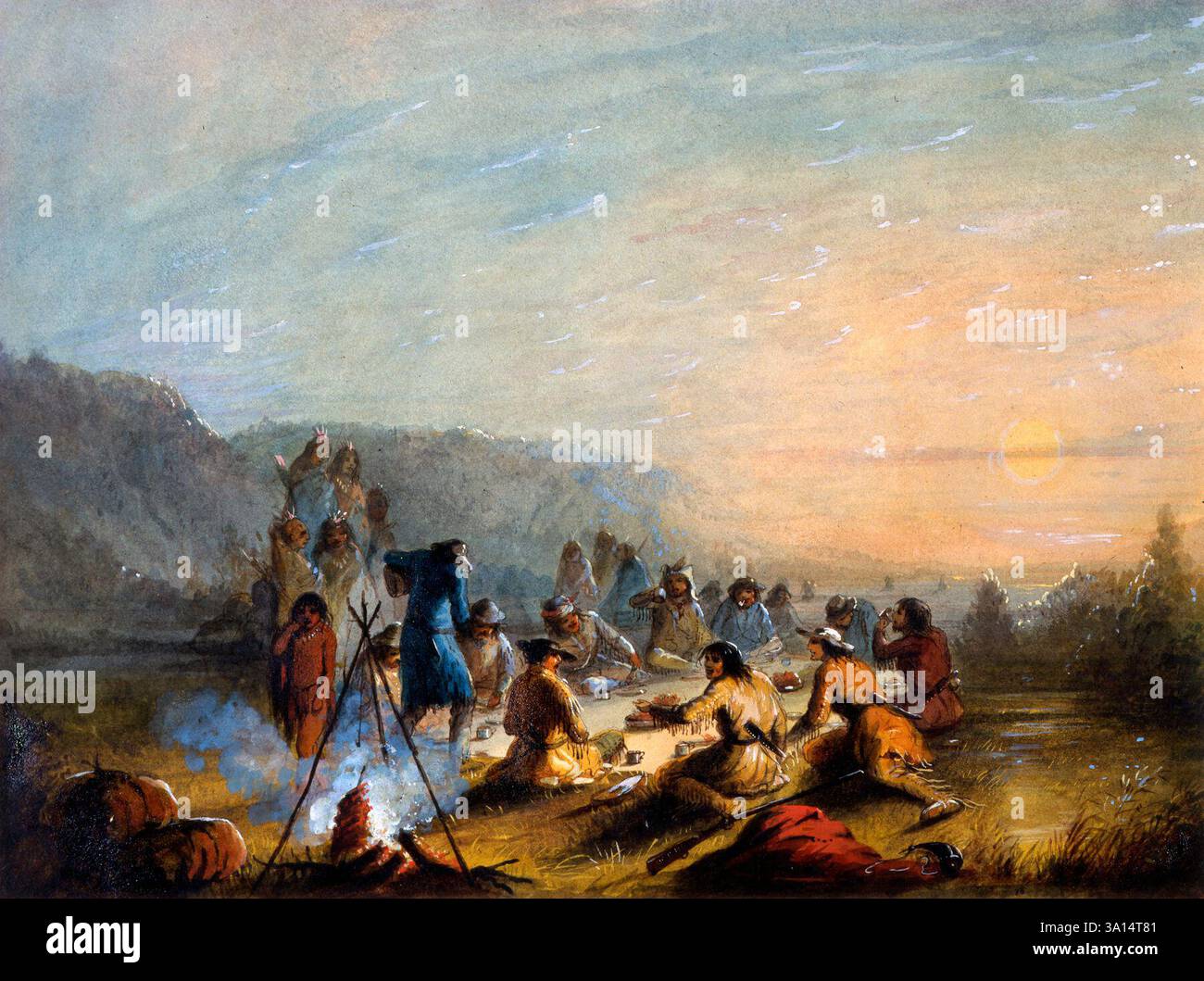 Colazione all'alba, Alfred Jacob Miller 1858–1860 Foto Stock