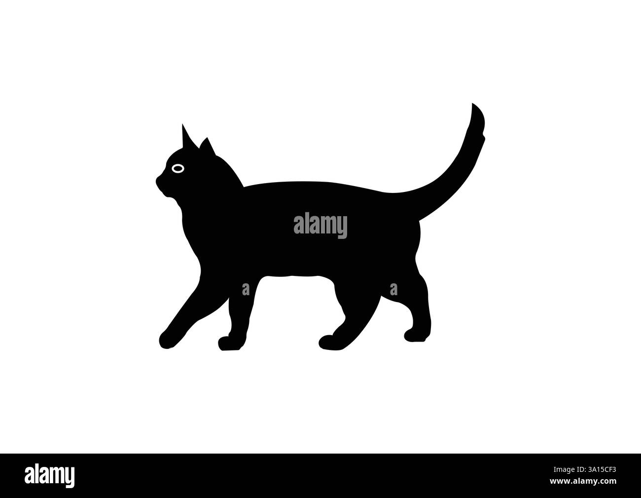Black Cat silhouette – Walking Feline, icona animale domestico Illustrazione Vettoriale