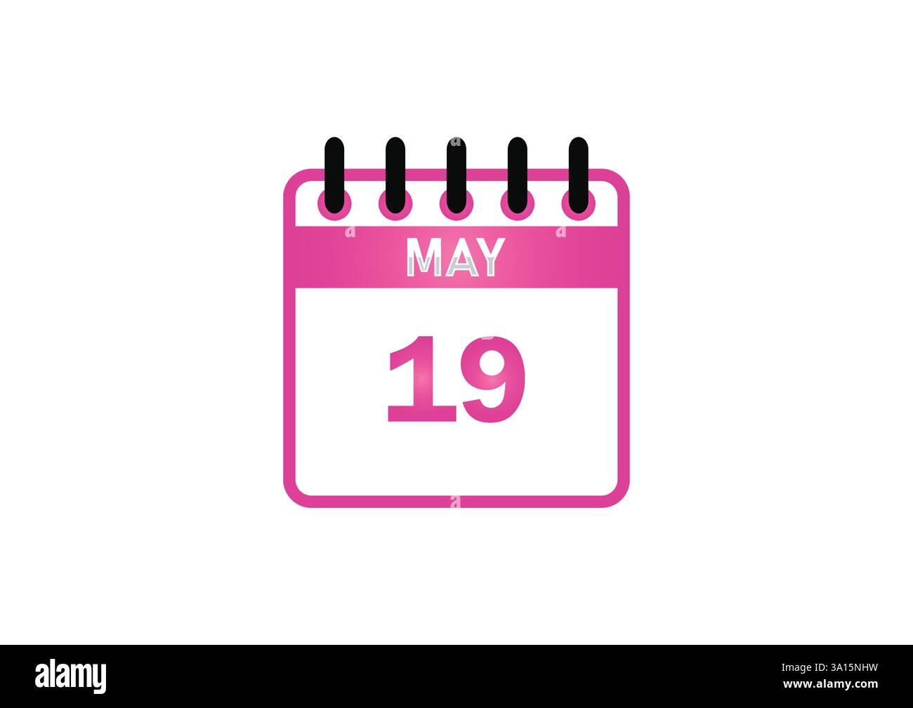 19 maggio icona Calendario – promemoria evento, Pianificatore, Data importante Illustrazione Vettoriale