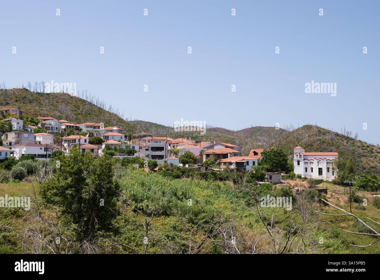 Il grazioso villaggio di Kotsikia nel nord di Evia, in Grecia Foto Stock