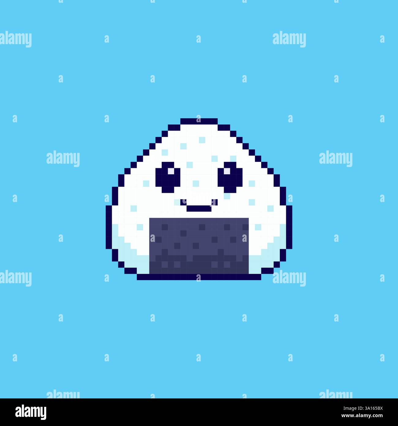 Pixel art grazioso design delle risorse di gioco di Onigiri Illustrazione Vettoriale