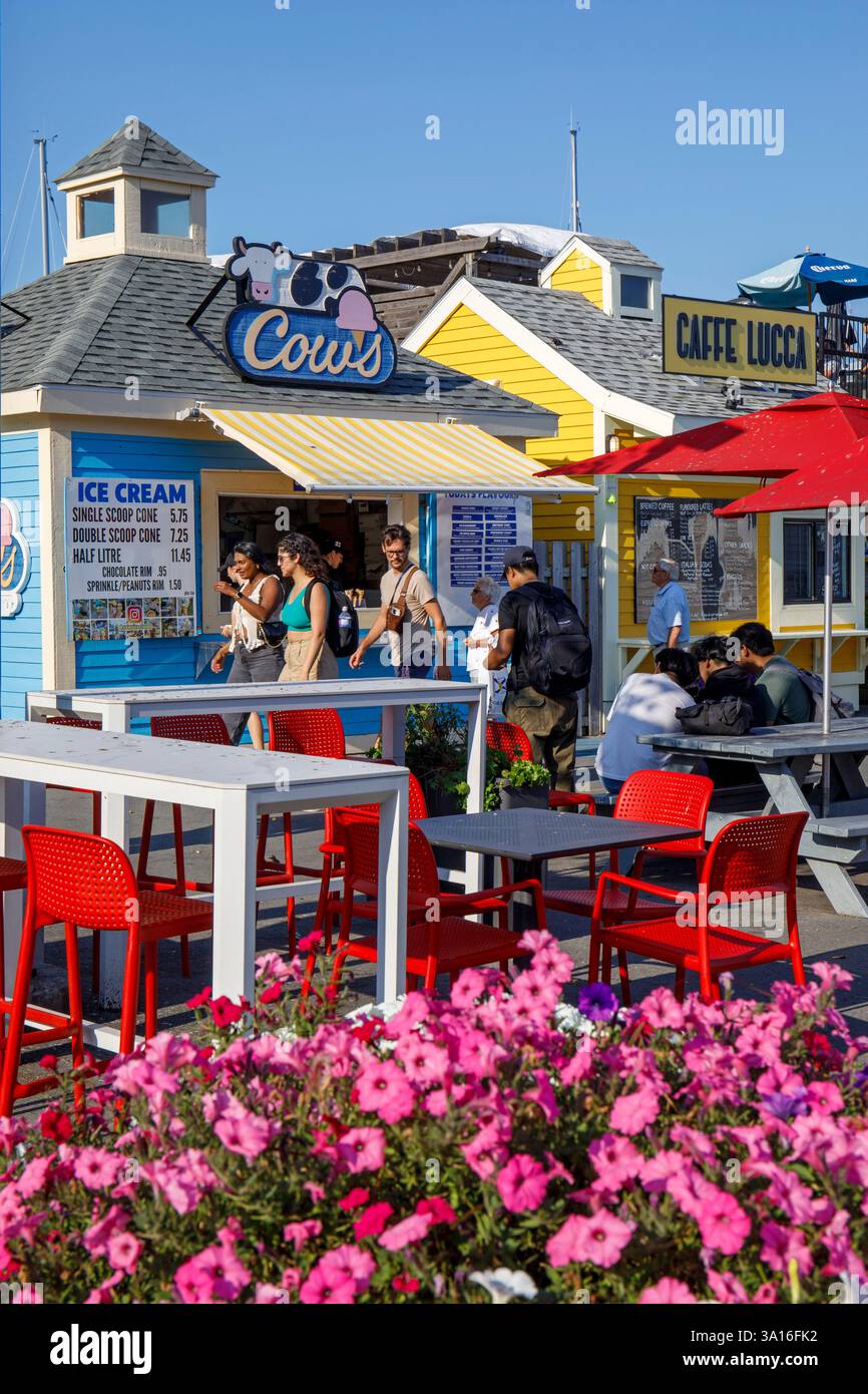 Canada, provincia della nuova Scozia, Halifax, lungomare, negozi, gelateria e caffetteria Foto Stock