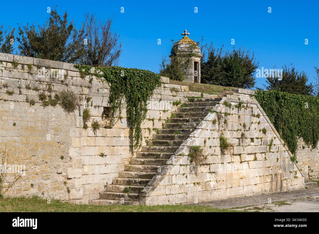 Francia, Charente Maritime, Saintonge, Marennes Hiers Brouage, Brouage cittadella, etichettato Les Plus Beaux Villages de France (i più bei villaggi della Francia), vista interna dei bastioni costruiti dal 1630 al 1640 e dotati di torri di guardia Foto Stock