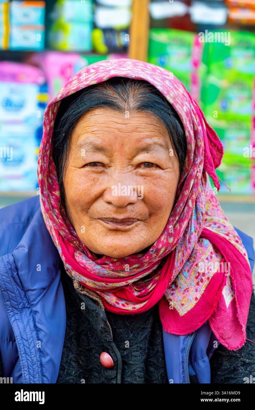 India, stato del Ladakh, città di Leh Foto Stock