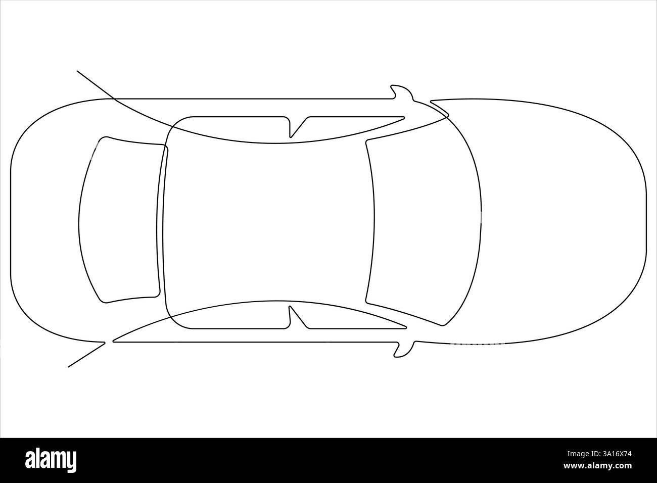 Semplice disegno grafico continuo su una linea del concetto di auto da corsa e illustrazione vettoriale Illustrazione Vettoriale