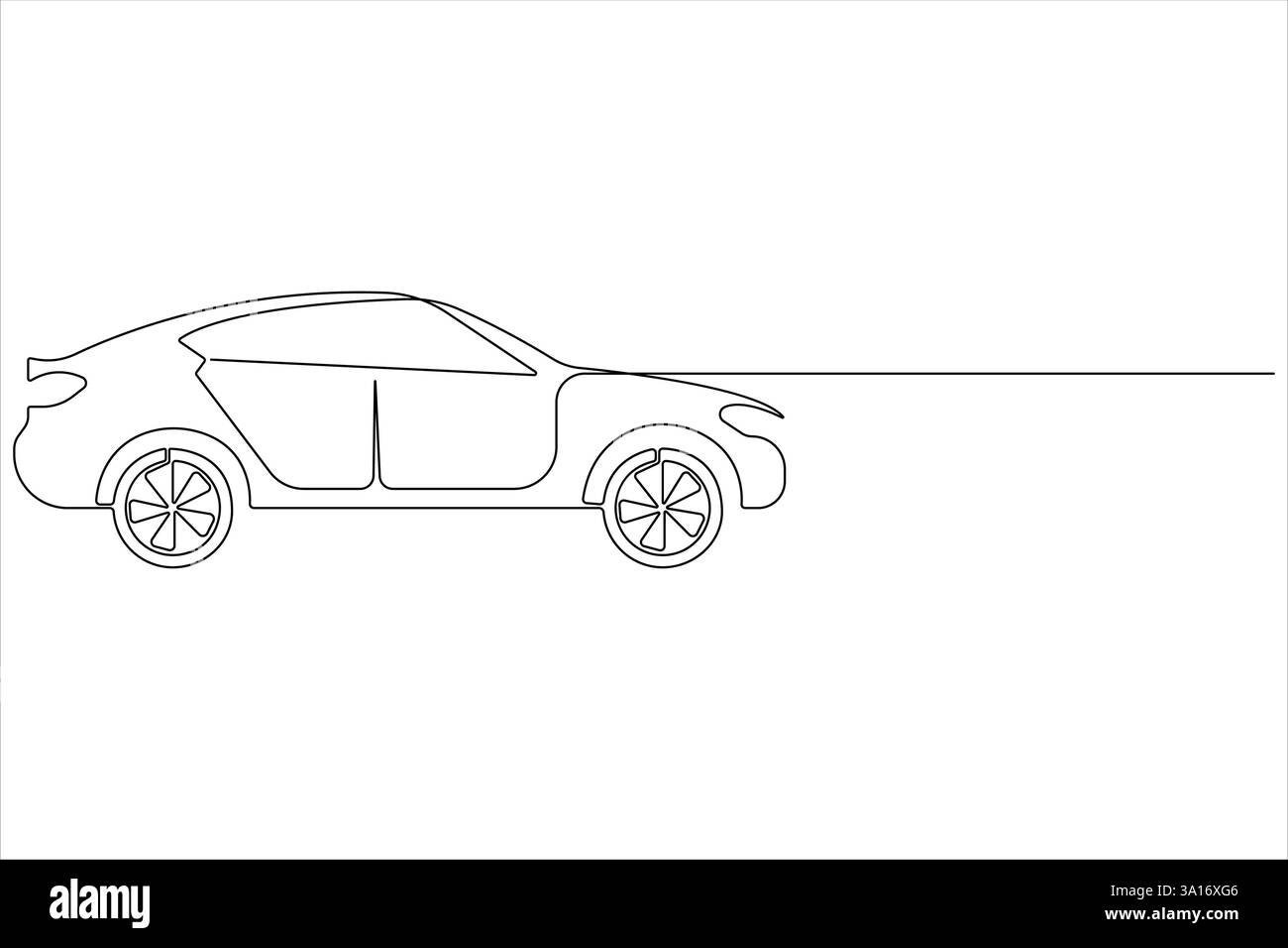 Semplice disegno grafico continuo su una linea del concetto di auto da corsa e illustrazione vettoriale Illustrazione Vettoriale