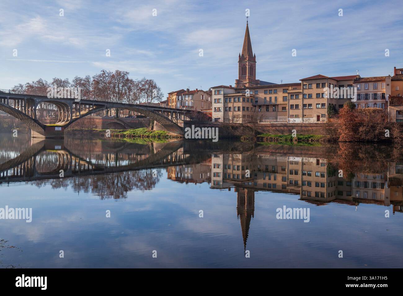 Francia, Tarn e Garonna, Montauban, le rive del Tarn e del Pont Neuf Foto Stock