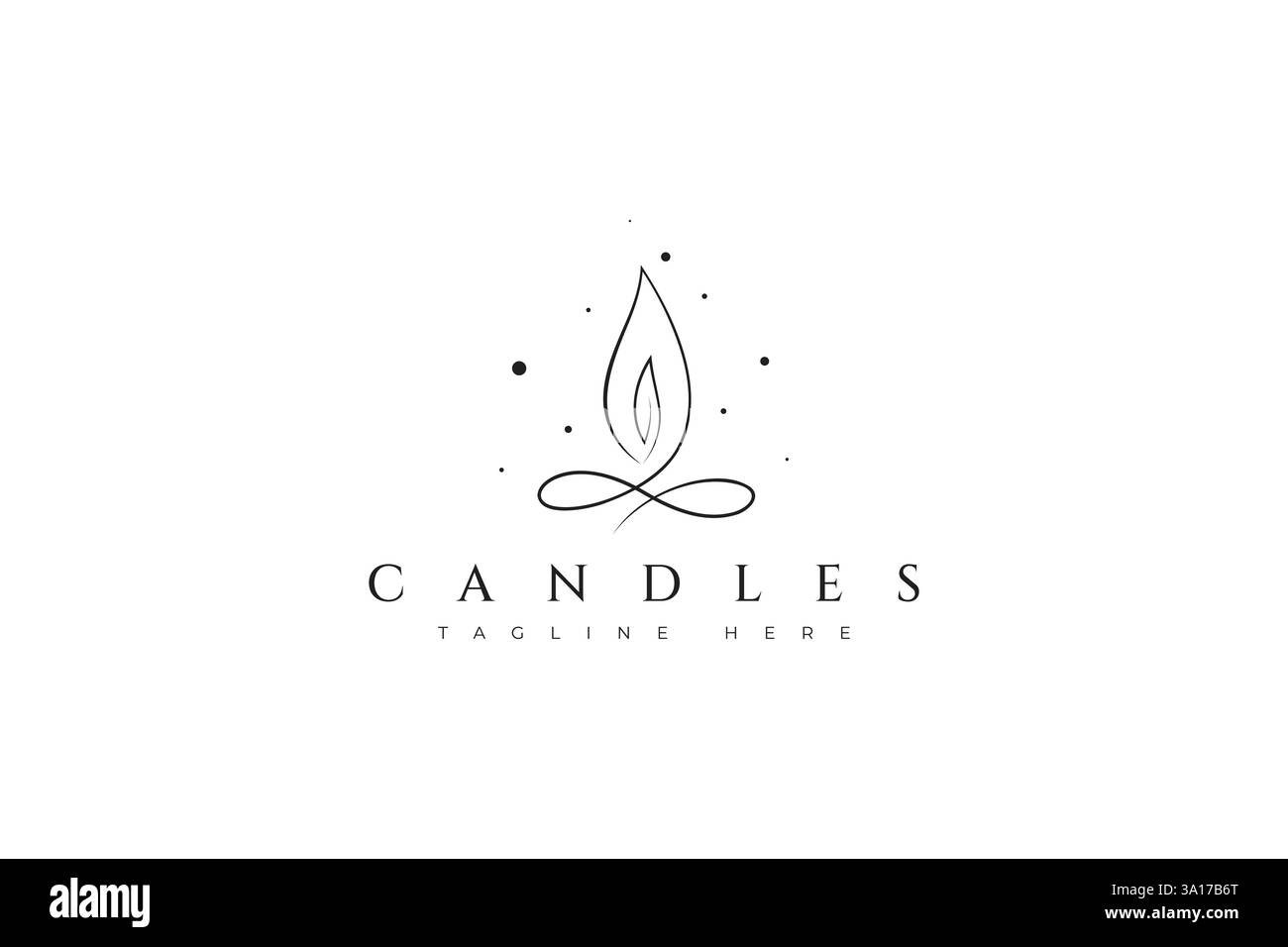 Elegante design con logo Wellness Spa con elementi Lotus e candela per il relax e l'armonia Illustrazione Vettoriale