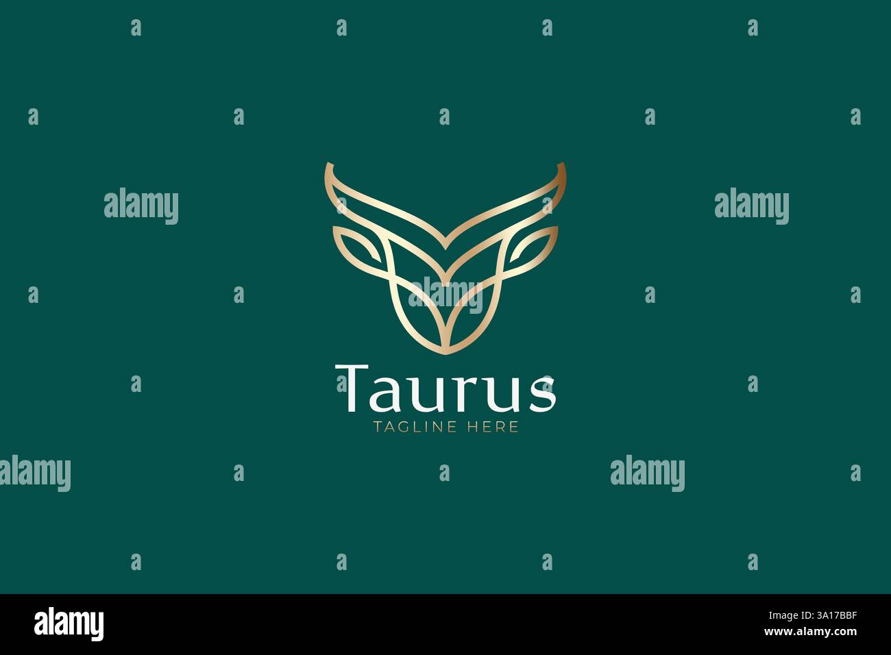 Elegante design con logo Bull astratto con corno e elementi vintage per marchi di lusso e rustici Illustrazione Vettoriale