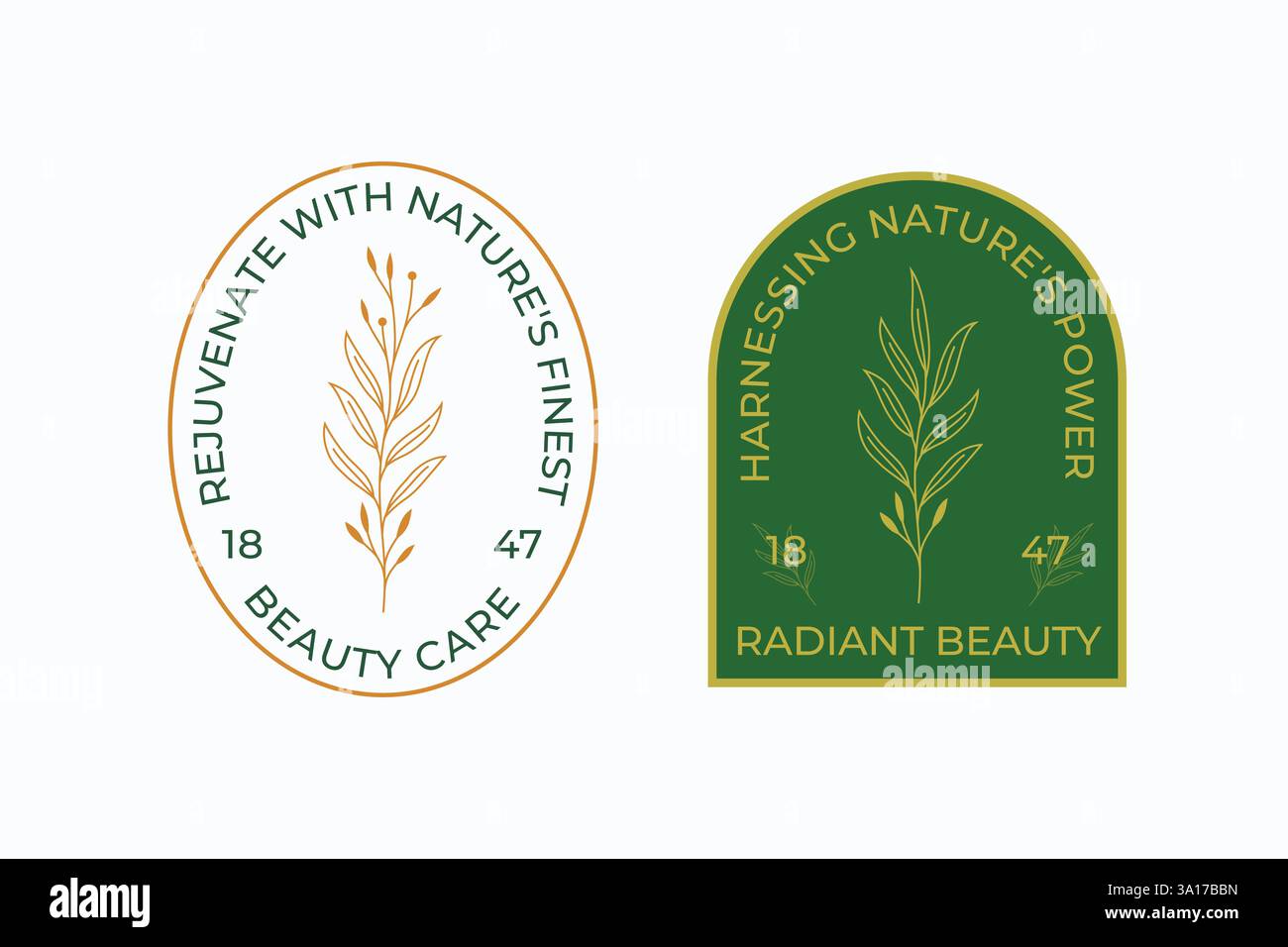 Elegante design con logo floreale per matrimoni e marchi di bellezza ispirati alla natura Illustrazione Vettoriale