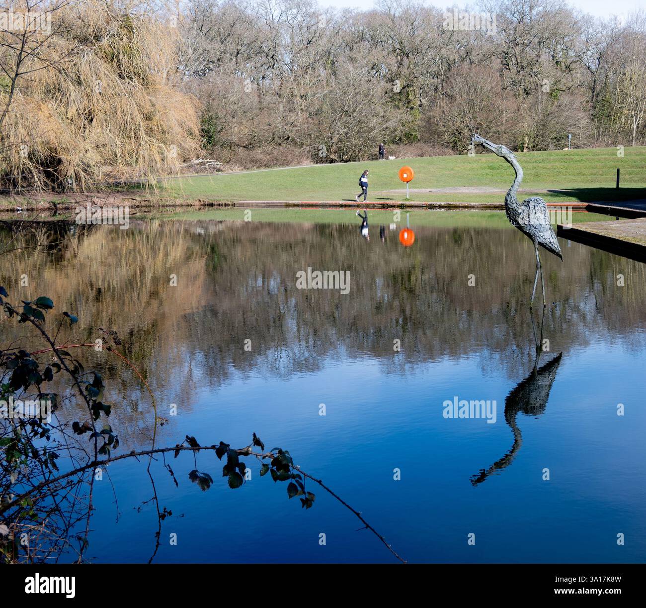 Il lago, County Hall, Worcester, Worcestershire, Inghilterra, REGNO UNITO Foto Stock