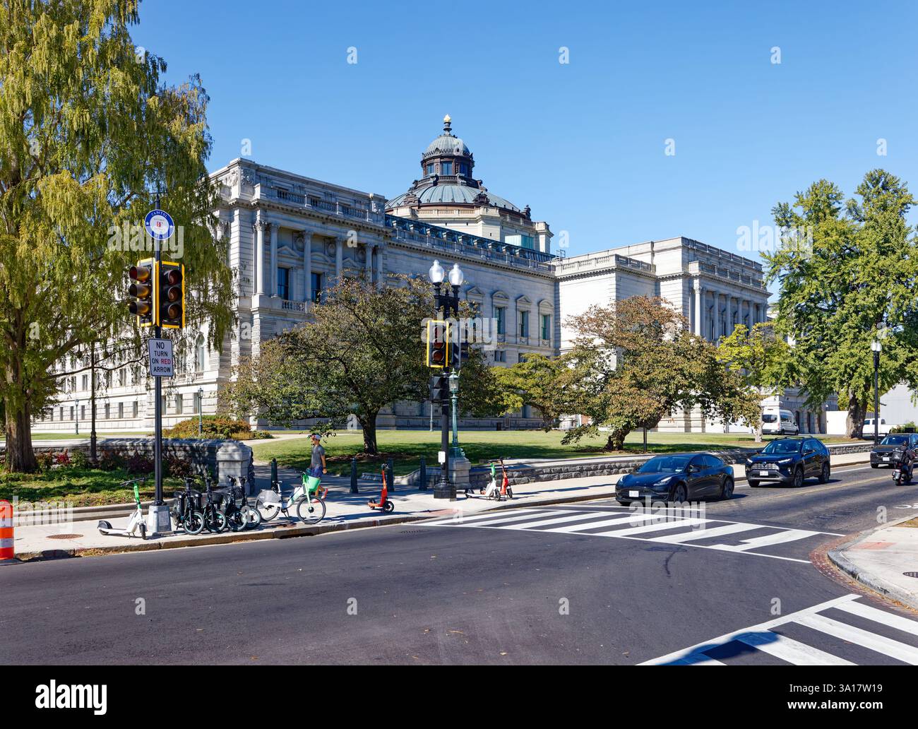 Biblioteca del Congresso Thomas Jefferson Building, Independence Avenue e facciate di Second Street (est). Foto Stock