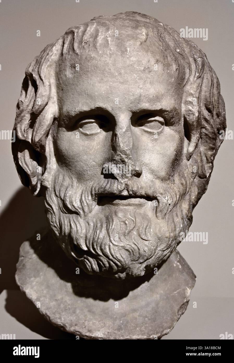 Ritratto di Euripide i secolo d.C. greco, greco, greco, romano, intagliato, marmo (grande tragedie del marmo classico di Atene, ) Foto Stock