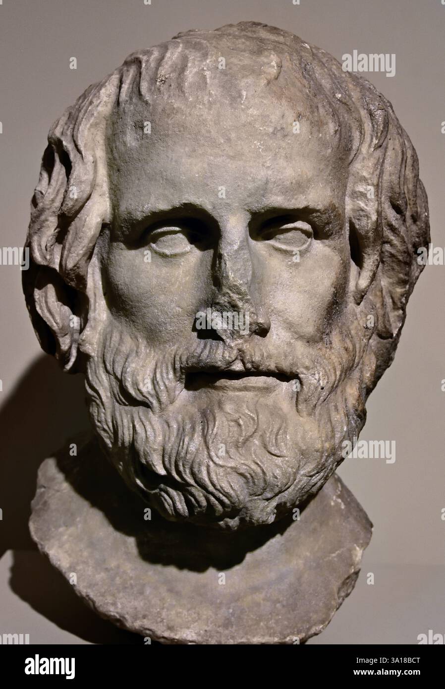 Ritratto di Euripide i secolo d.C. greco, greco, greco, romano, intagliato, marmo (grande tragedie del marmo classico di Atene, ) Foto Stock