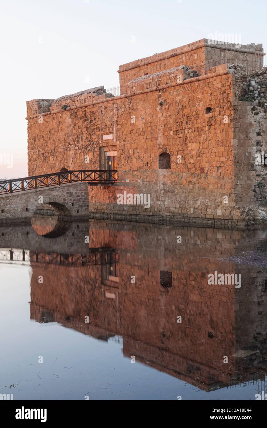 Cipro, Paphos, Porto di Paphos, Castello di Paphos Foto Stock