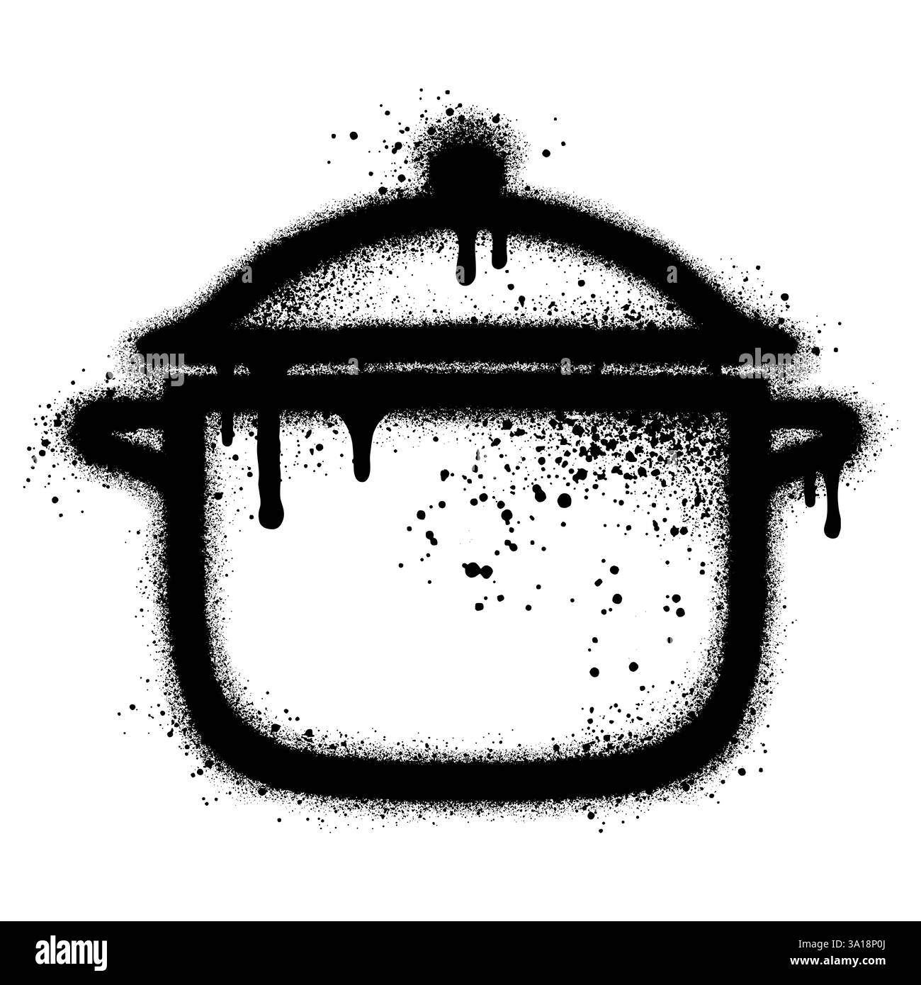 Icona Graffiti verniciata a spruzzo con uno sfondo bianco. Illustrazione Vettoriale