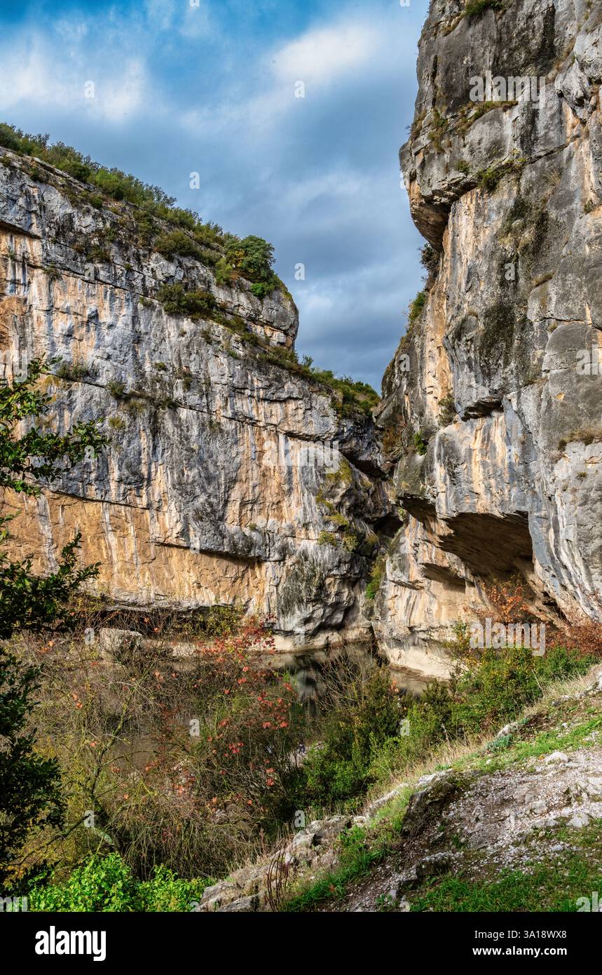 Foz de Lumbier, Sierra de Leyre, Navarra, Spagna. Ottobre 2021 Foto Stock