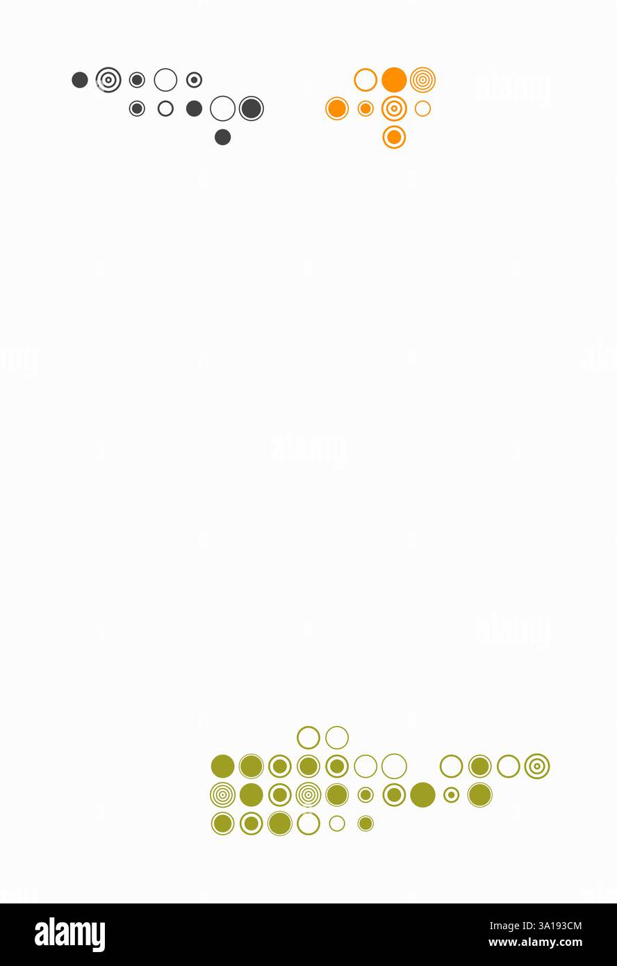 Isole Vergini americane, forma del paese costruzione di celle colorate. Mappa digitale delle Isole Vergini americane su sfondo bianco. Illustrazione Vettoriale