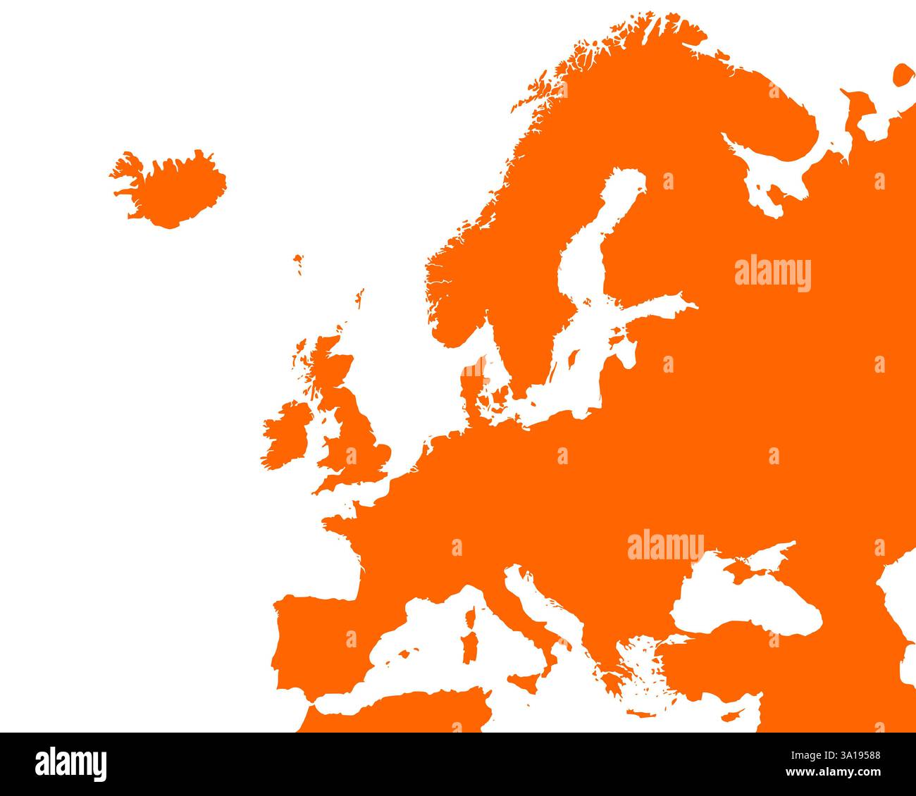 Mappa dettagliata di Europa Foto Stock