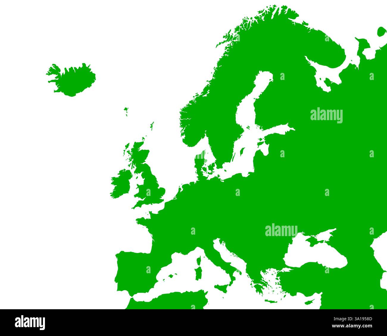 Mappa dettagliata di Europa Foto Stock