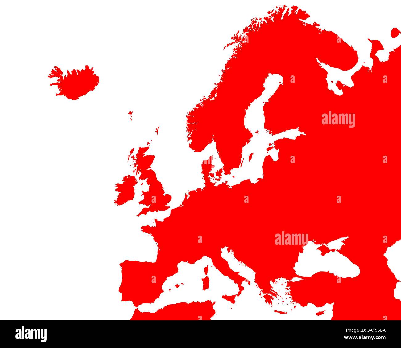 Mappa dettagliata di Europa Foto Stock