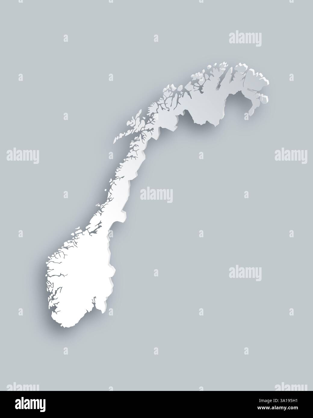 Mappa di Norvegia Foto Stock