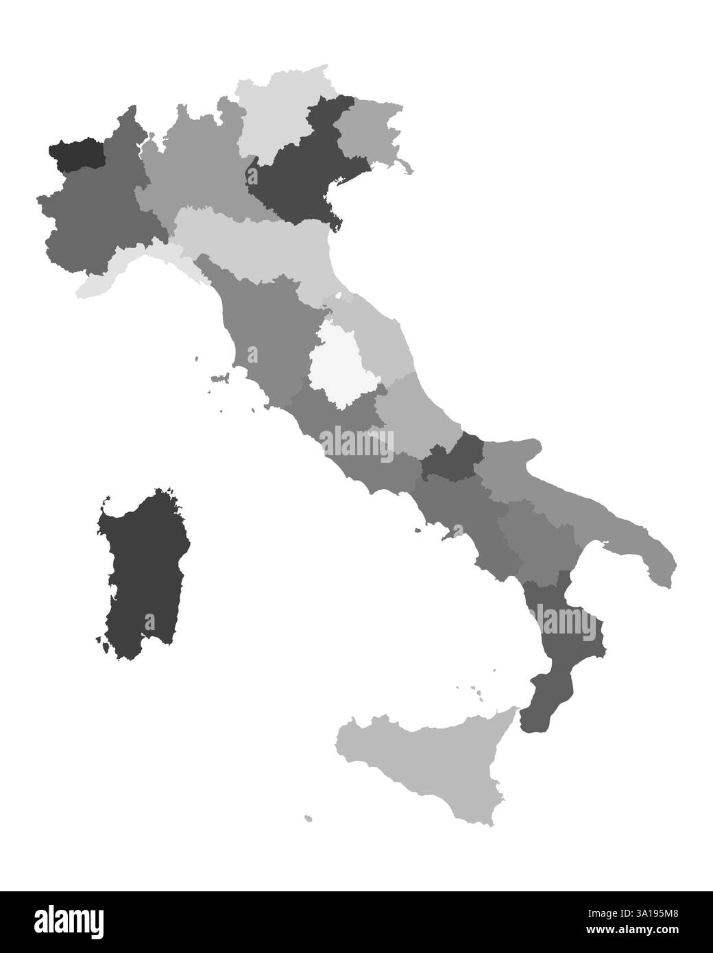 Mappa di Italia Foto Stock