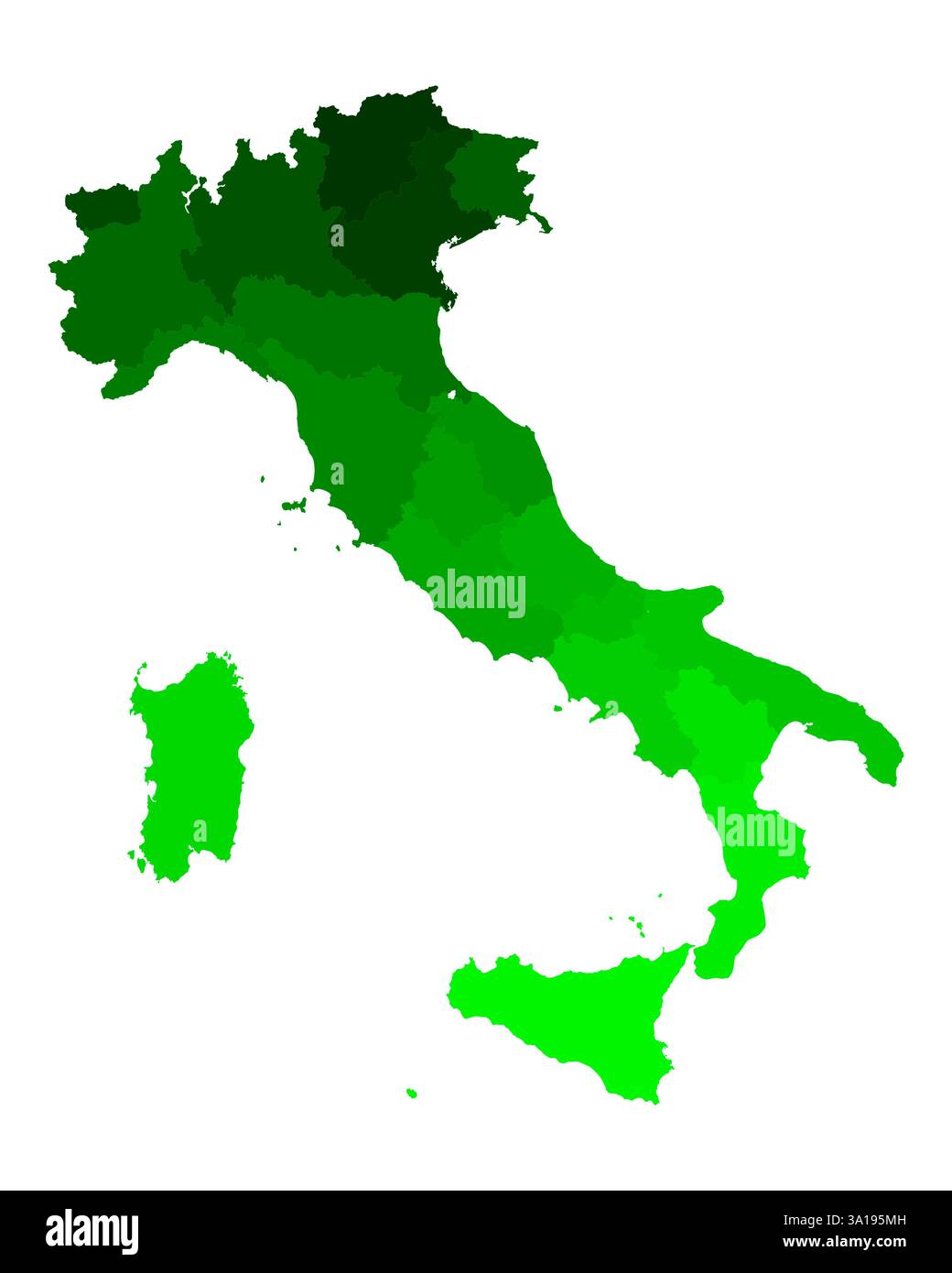 Mappa di Italia Foto Stock