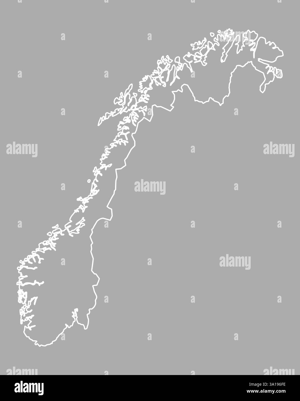 Mappa di Norvegia Foto Stock